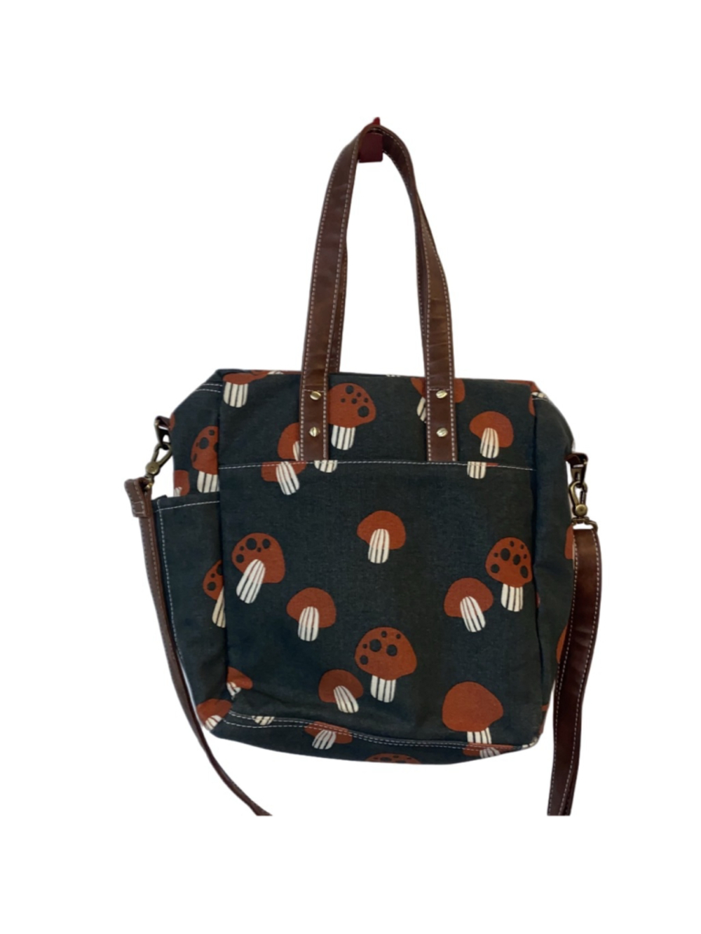 Women's Maika Crossbody Commuter Tote Bag Mushroom Mendocino Print - Picture 3 of 10